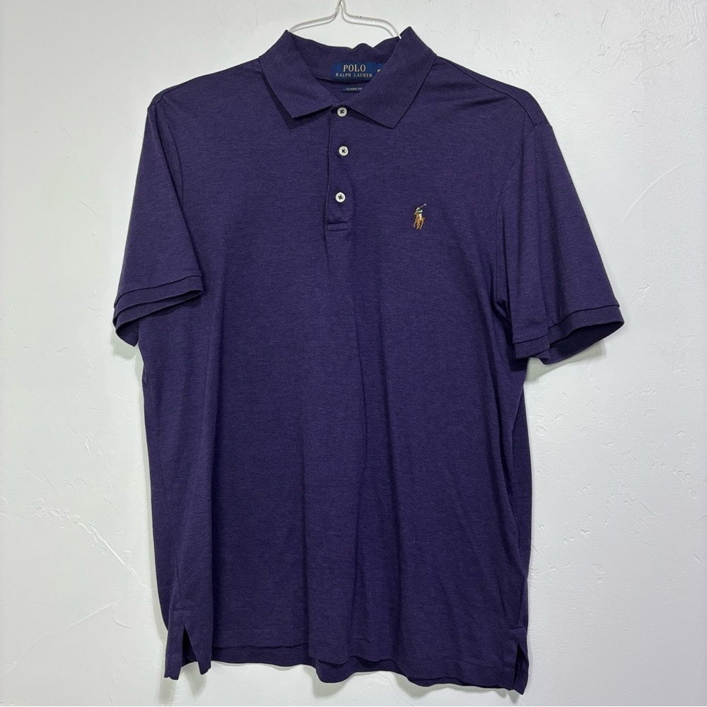 Polo Ralph Lauren Flesh Pony Purple Men's Short Sleeve Medium Classic Fit Preppy